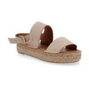 Alohas Double strap platform sandals beige suede size 39 or 8.5 NWOB neutral